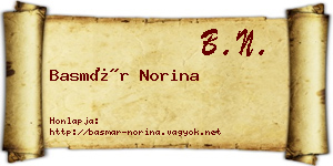 Basmár Norina névjegykártya