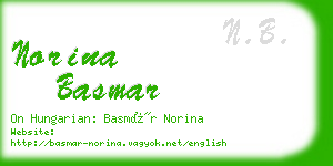 norina basmar business card